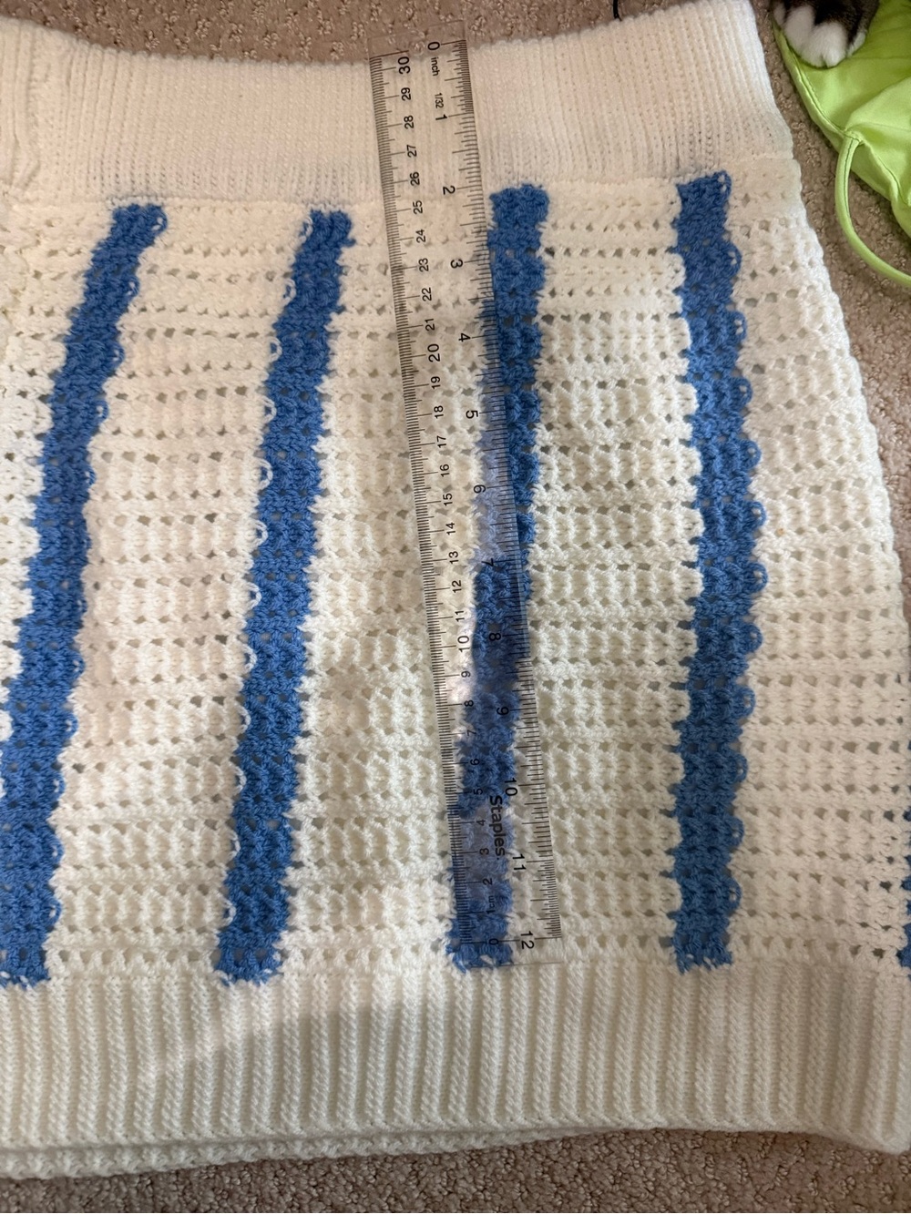 Strut and Bolt Cream and Light Blue Knit Sweater and skirt - Picture 6 of 6
